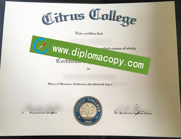 Citrus College diploma, Citrus College degree