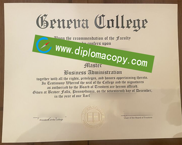 Geneva College degree, Geneva College diploma