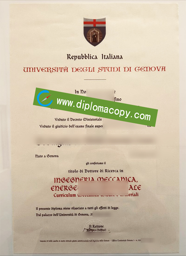 University of Genoa diploma, University of Genoa degree