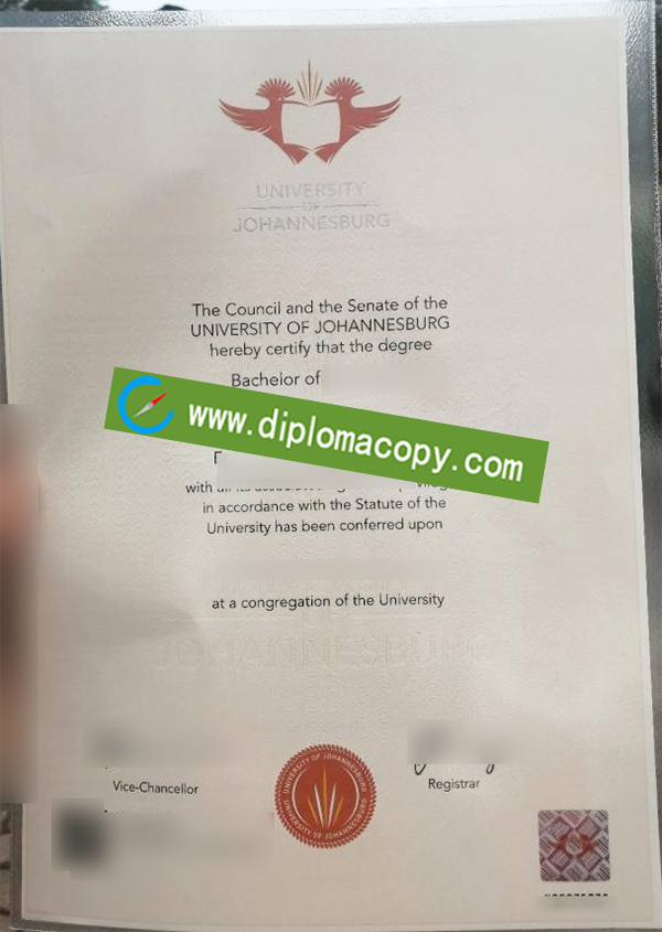 University of Johannesburg degree, University of Johannesburg diploma