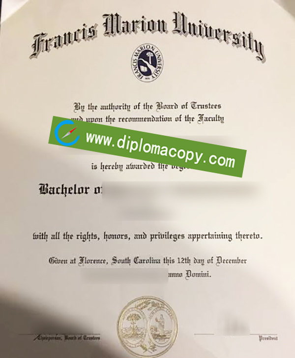 FMU degree, Francis Marion University diploma