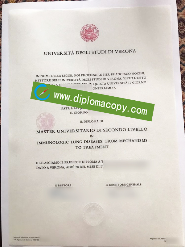 University of Verona degree, University of Verona diploma