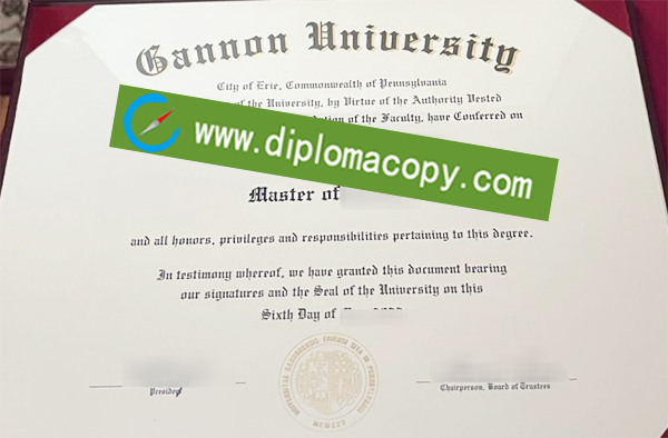 Gannon University diploma, Gannon University degree