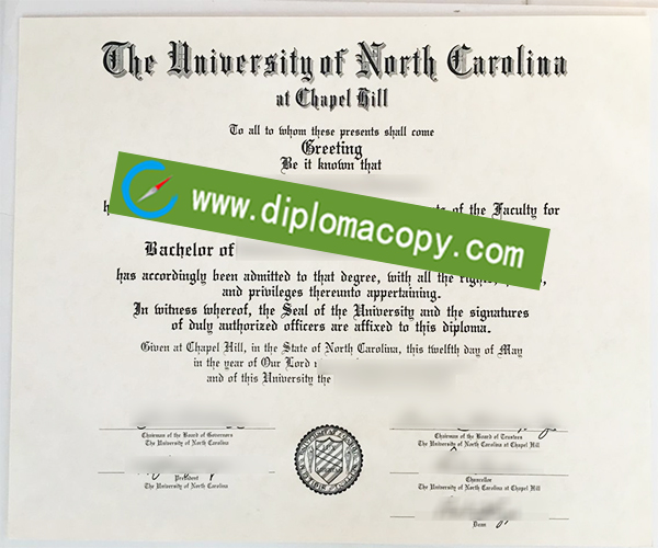 UNC Chapel Hill degree, University of North Carolina diploma