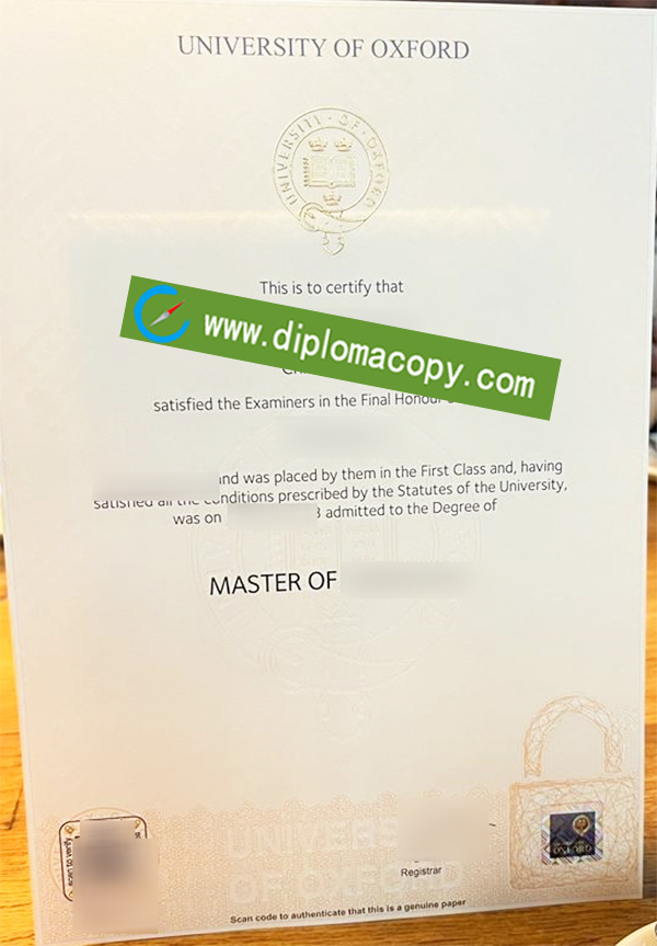 University of Oxford diploma, University of Oxford degree