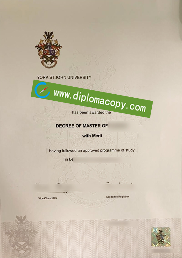 York St John University diploma, York St John University degree