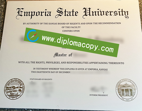 Emporia State University diploma, ESU degree