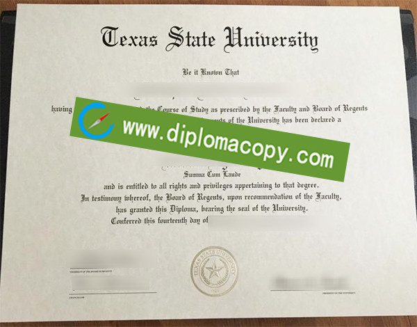 Texas State University diploma, TXST degree