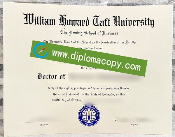 William Howard Taft University diploma, William Howard Taft University degree