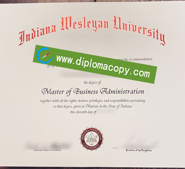 Indiana Wesleyan University degree, IWU diploma