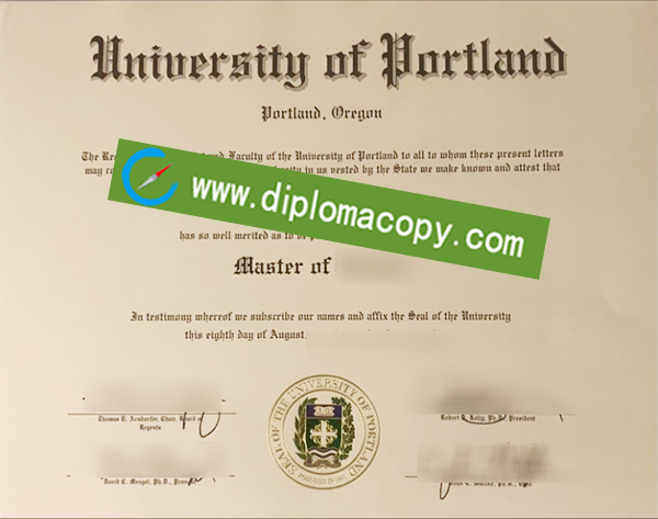 University of Portland degree, University of Portland diploma