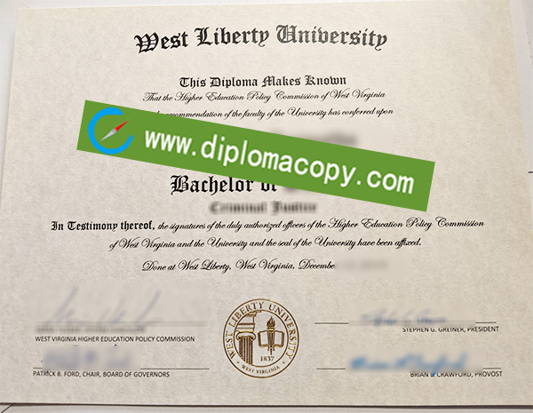 West Liberty University diploma, West Liberty University degree