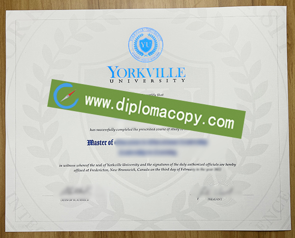 Yorkville University diploma, Yorkville University degree