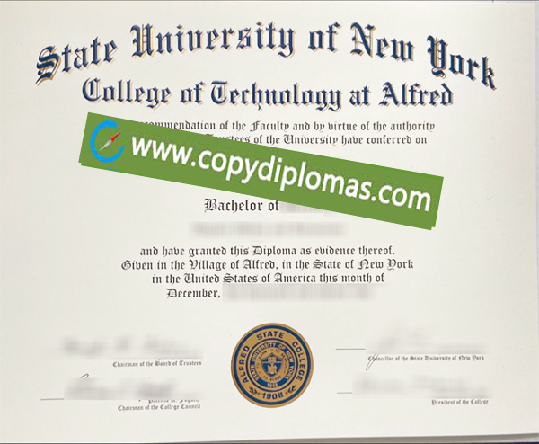 Alfred State College diploma, SUNY degree