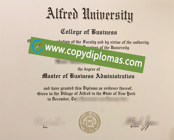 Alfred University degree, Alfred University diploma