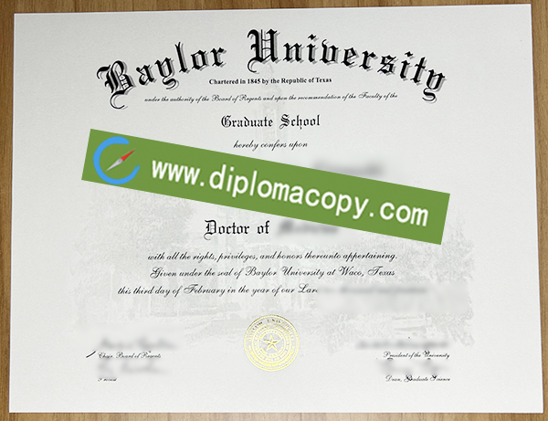 Baylor University diploma, Baylor University degree