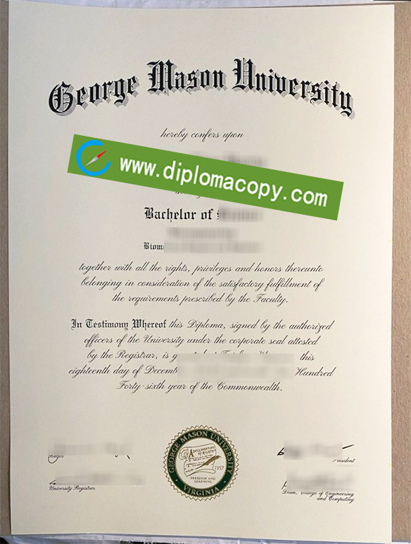 George Mason University degree, GMU diploma