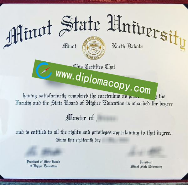 Minot State University degree, Minot State University diploma