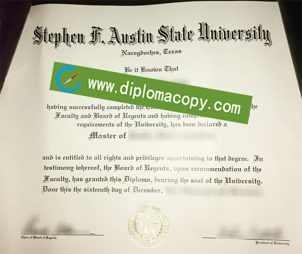 Stephen F. Austin State University degree, SFASU diploma