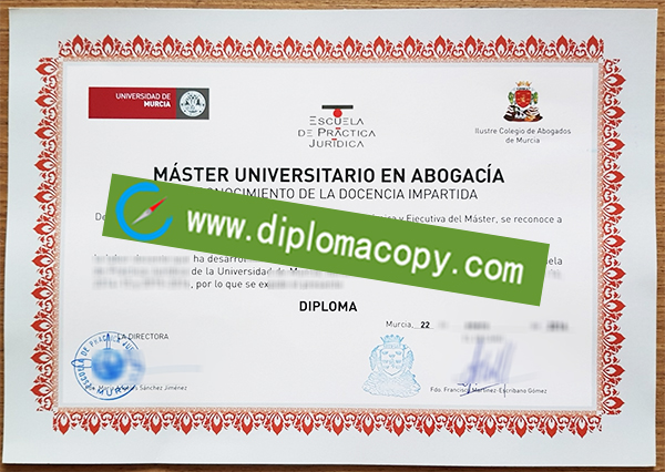 Universidad de Murcia degree, Universidad de Murcia diploma