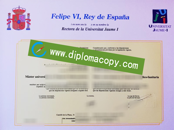 Universitat Jaume I degree, Universitat Jaume I diploma