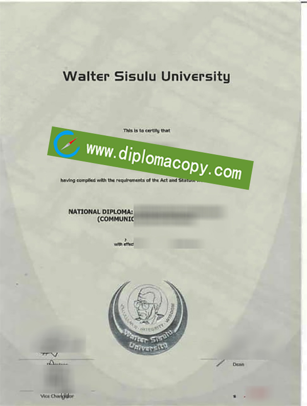 Walter Sisulu University diploma, Walter Sisulu University degree