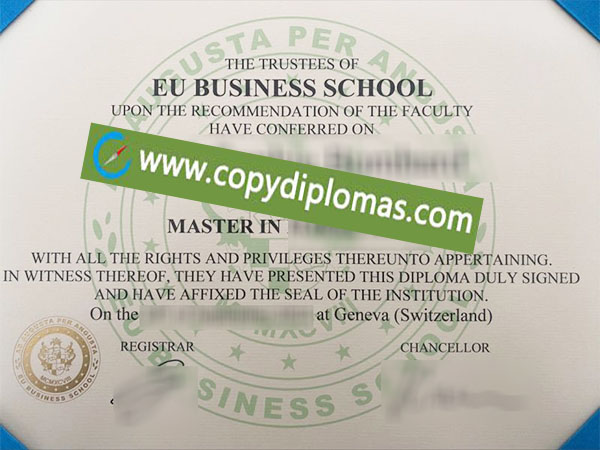 EU Business School degree, EU Business School diploma