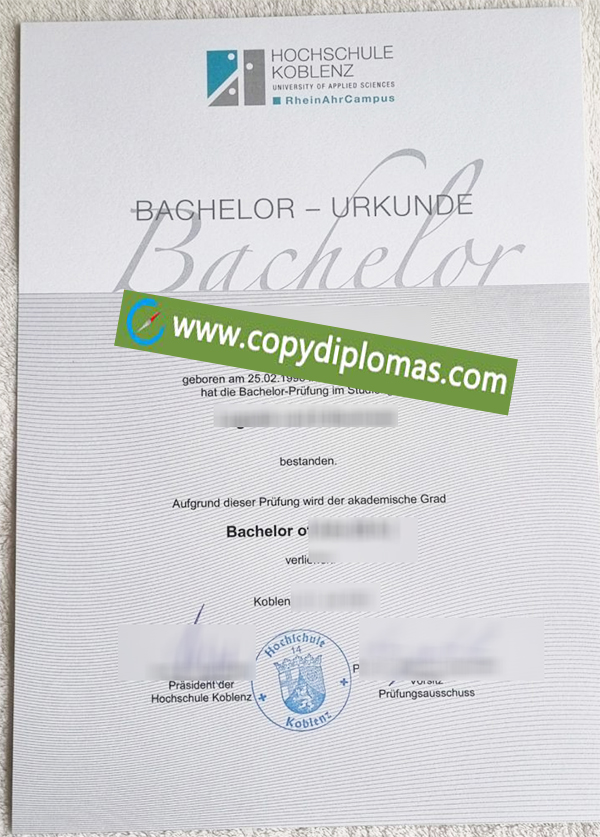 Hochschule Koblenz diploma, Hochschule Koblenz urkunde