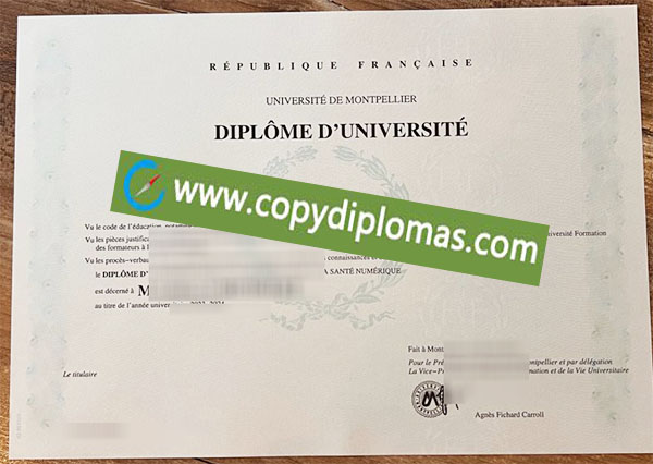 Université de Montpellier degree, Université de Montpellier diploma