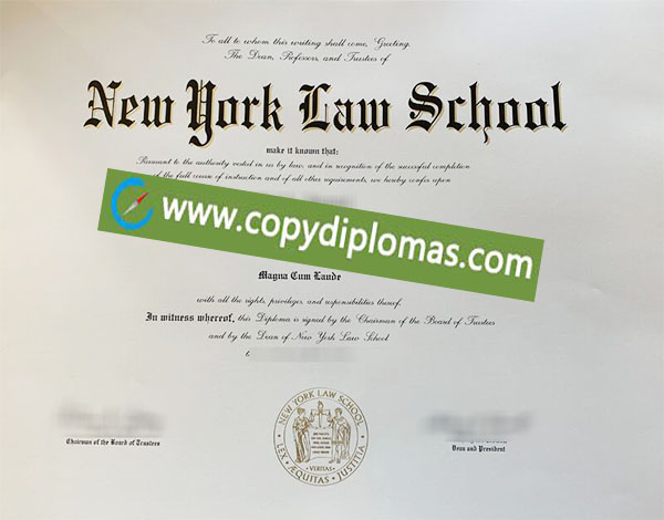 New York Law School degree, NYLS diploma