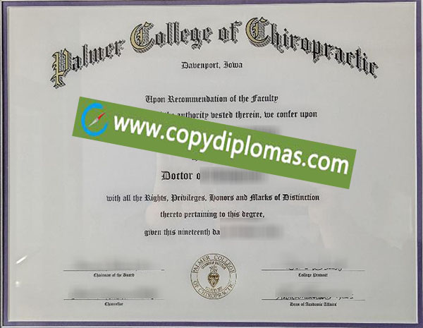 Palmer College of Chiropractic degree, Palmer College of Chiropractic diploma