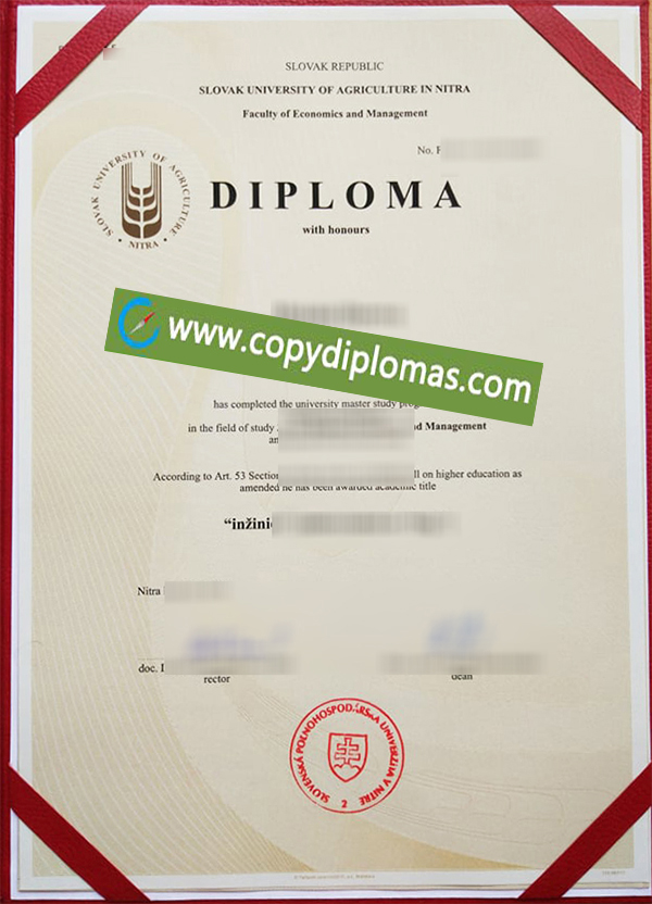 Slovak University of Agriculture degree, Slovak University of Agriculture diploma