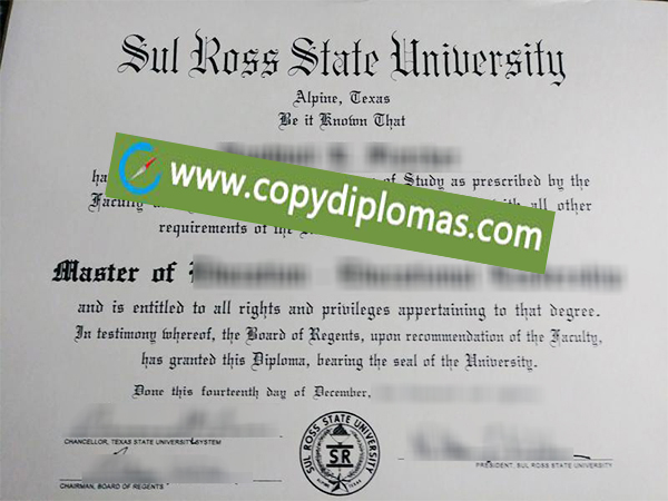 Sul Ross State University degree, SRSU diploma