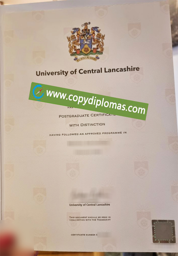 University of Central Lancashire certificate, UCLan diploma