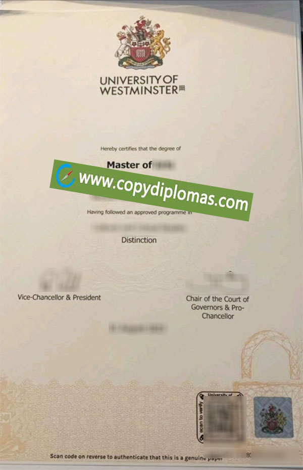 University of Westminster certificate, University of Westminster degree