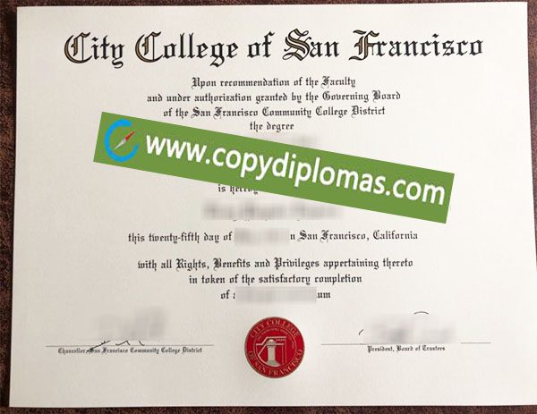 City College of San Francisco degree, CCSF diploma