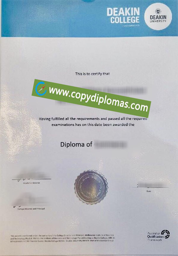 Deakin College diploma, Deakin University degree