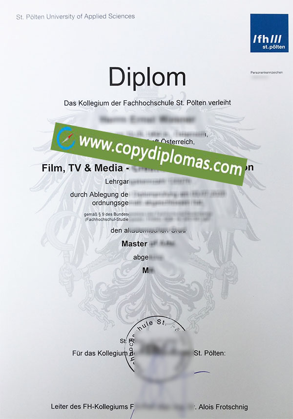 Fachhochschule St. Pölten degree, Fachhochschule St. Pölten diploma