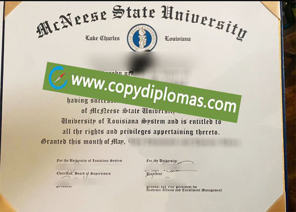 McNeese State University degree, McNeese State University diploma