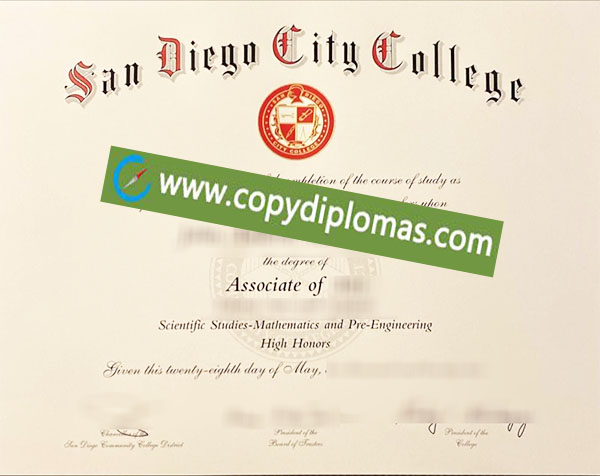 San Diego City College degree, San Diego City College diploma