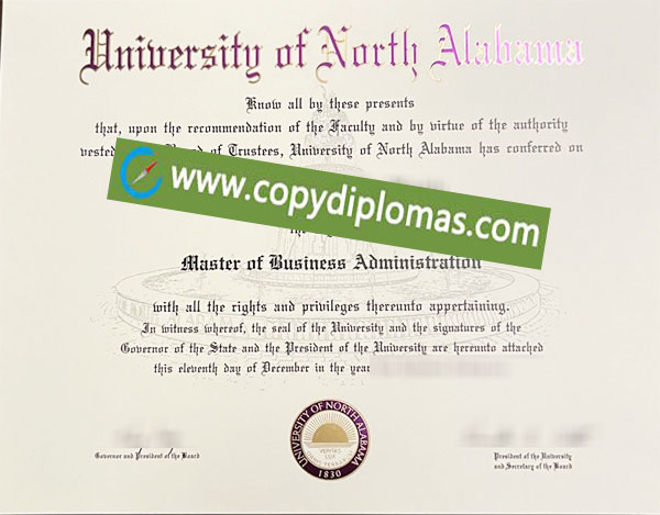 University of North Alabama degree, UNA diploma