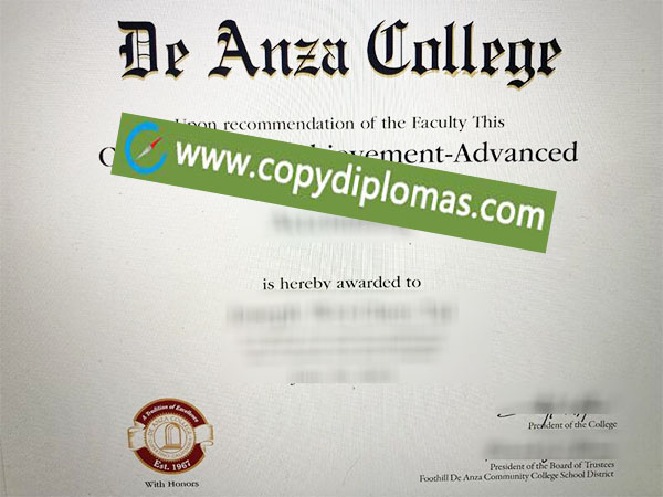 De Anza College degree, De Anza College diploma