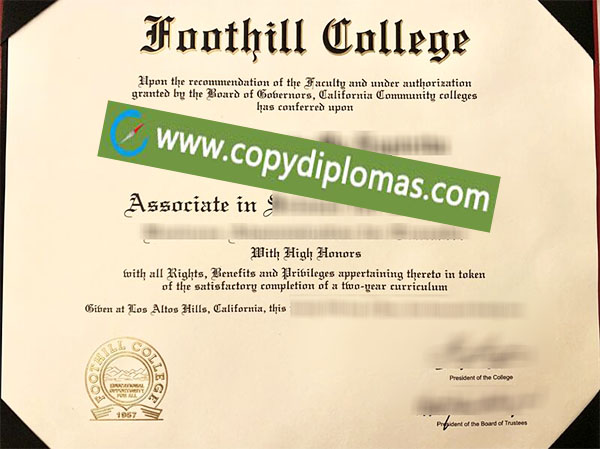 Foothill College diploma, Foothill College degree