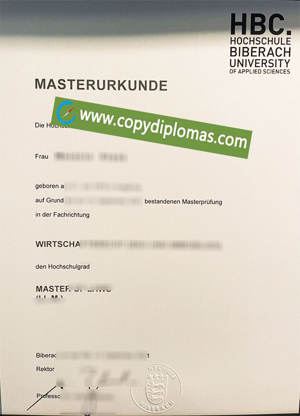 Hochschule Biberach diploma, Hochschule Biberach degree