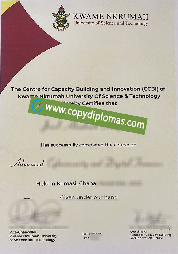 KNUST diploma, Kwame Nkrumah University of Science and Technology degree