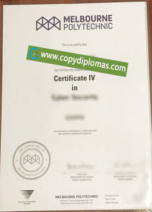 Melbourne Polytechnic certificate, Melbourne Polytechnic diploma