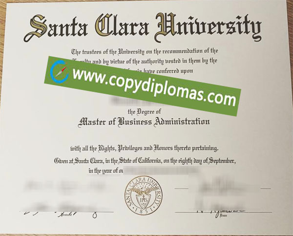 Santa Clara University degree, Santa Clara University diploma