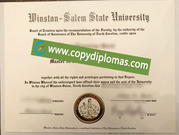 Winston-Salem State University degree, WSSU diploma