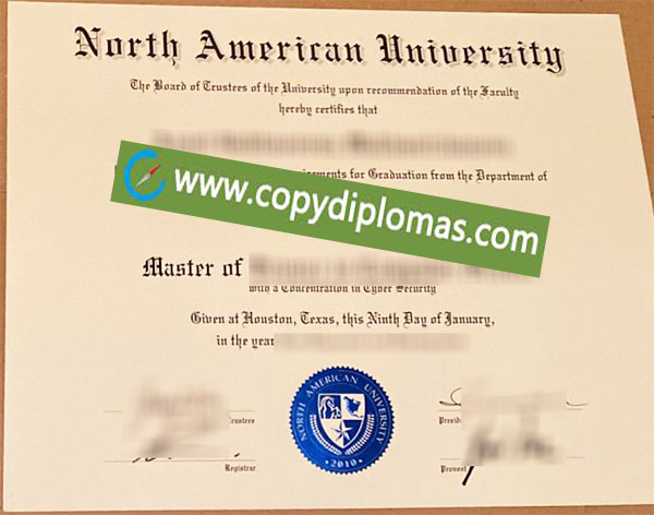 North American University degree, North American University diploma