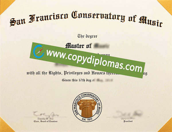 San Francisco Conservatory of Music degree, SFCM diploma